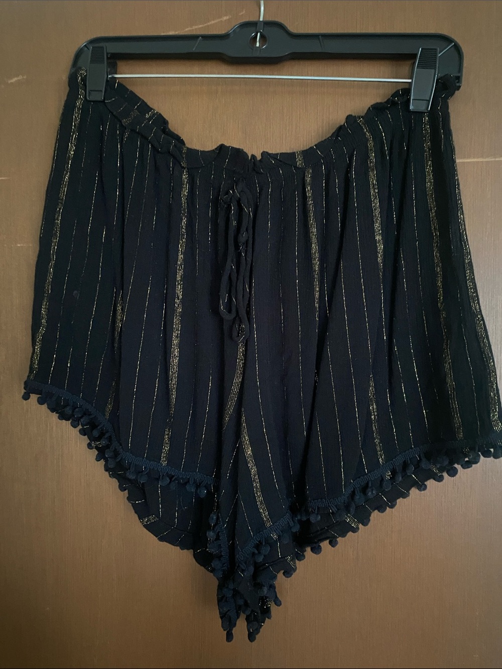 Black and Gold Stripped Shorts